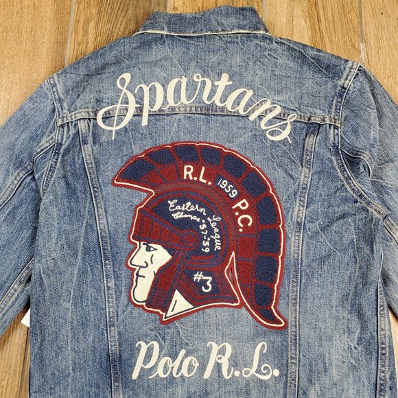 Polo Ralph Lauren Denim Embroidered Varsity Jacket - Picture 10 of 11